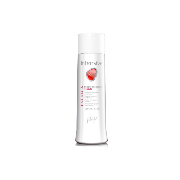 campione bianco shampoo energizzante anticaduta scritte rosse e scritte argentate Vitality's