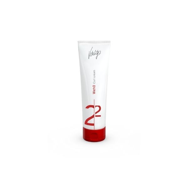 campione bianco WehO Curl Cream con scritte rosse e nere con numeri rossi Vitality's